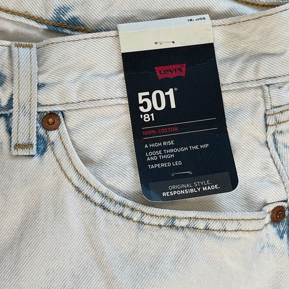 NWT Levis 501 Premium 81 High Rise Loose Tapered Leg Acid Wash Jean Womens 28x31 - Picture 9 of 13